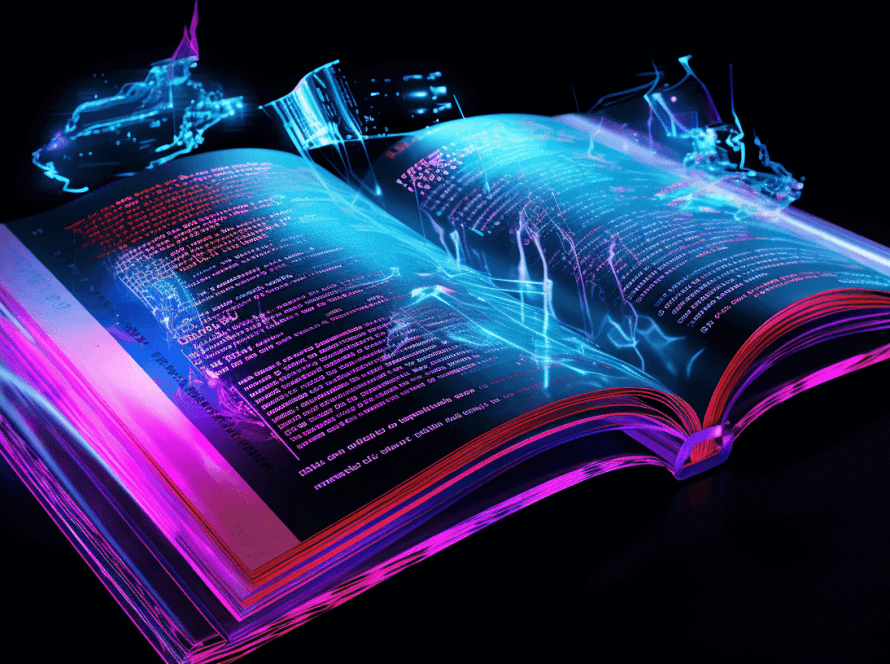 web3 glossary book in neon colors